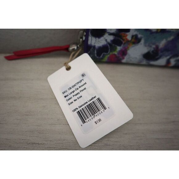 HOBO CB-32477 Women's Pink Poppy Floral Print Max Large Zip Around Wallet - Picture 5 of 12